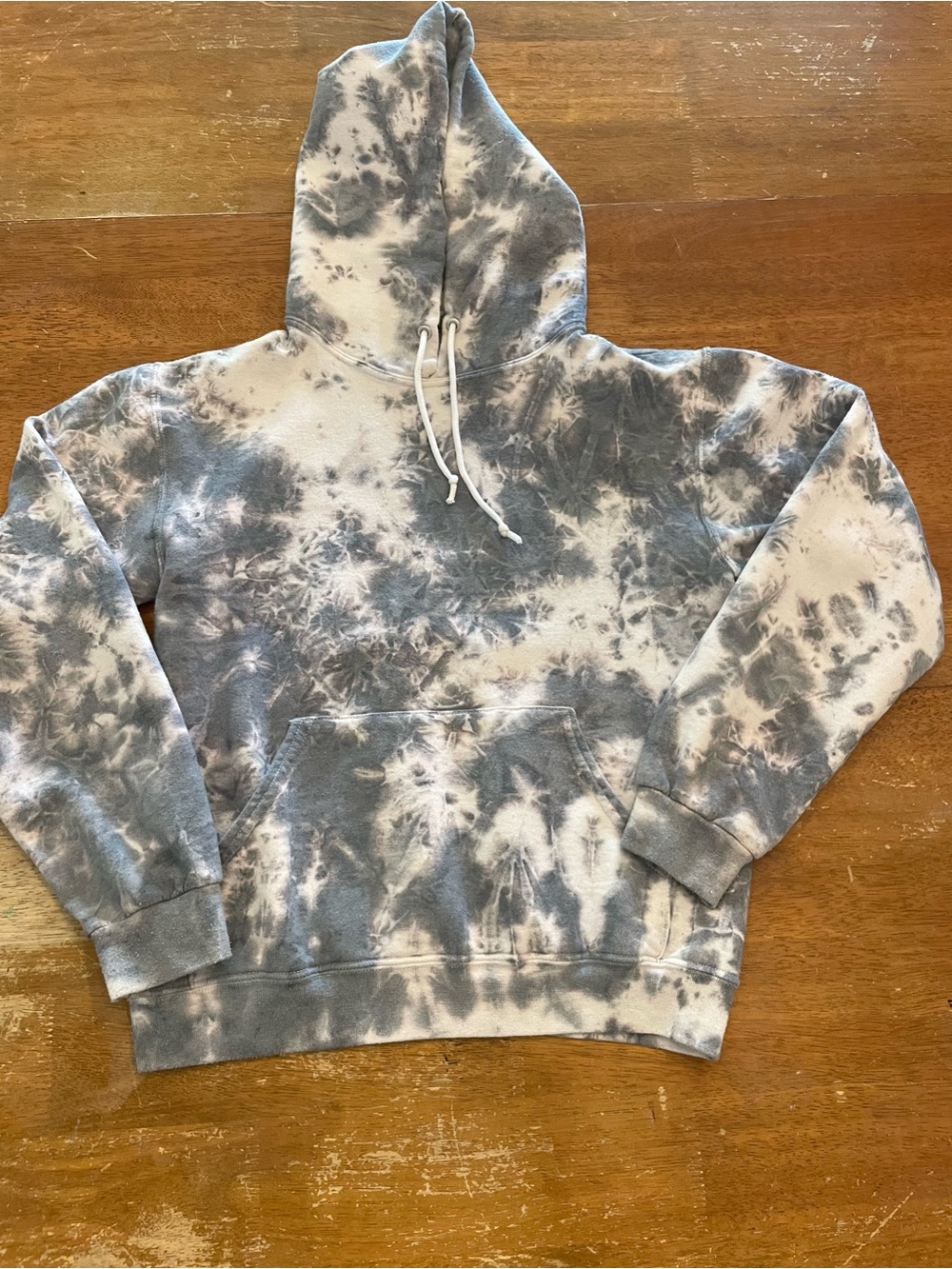 Artist Union Clothing Co. Gray & White Tie-Dye Zip-Up Hoodie